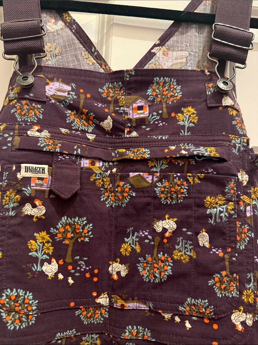 NWT Duluth Heirloom Gardening Overalls- Retired Chicken Print multiple sizes!
